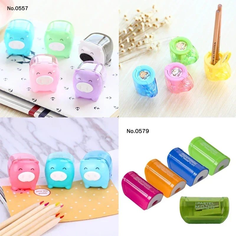 1 Pcs Cute Kawaii Animal Pig Sweet Candy Colored Pencil Sharpener Mechanical Pencil Sharpener Kids School Supplies Stationery