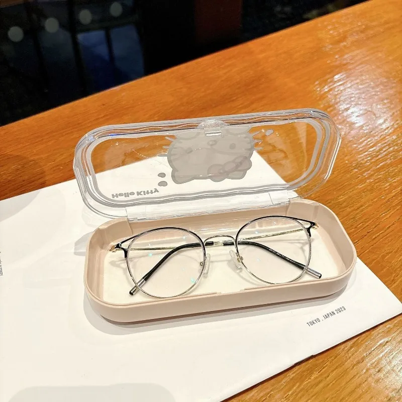 Hello Kitty transparante golvende brillendoos schattig praktisch stressbestendig opbergdoos mode veiligheidsbril vakantiecadeau