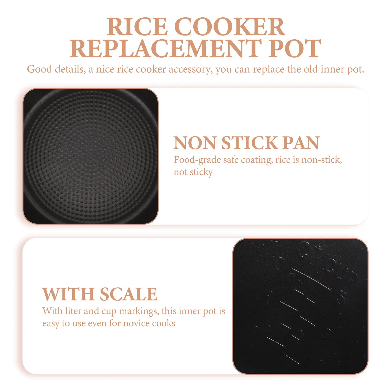 

Rice Cooker Liner Replacement Pot for Large Inner Accessories Ceramic Electric