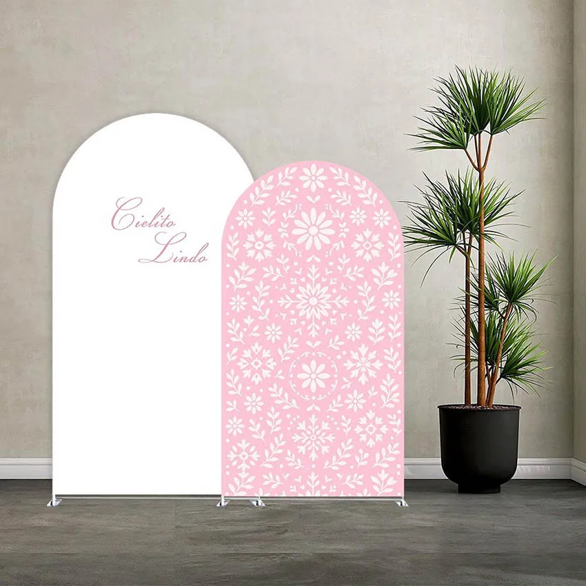 Mehofond Custom 2-Sided Pink Floral Cielito Lindo Birthday Party Baby Shower Wedding Cover Chiara Arch Background Decor Backdrop