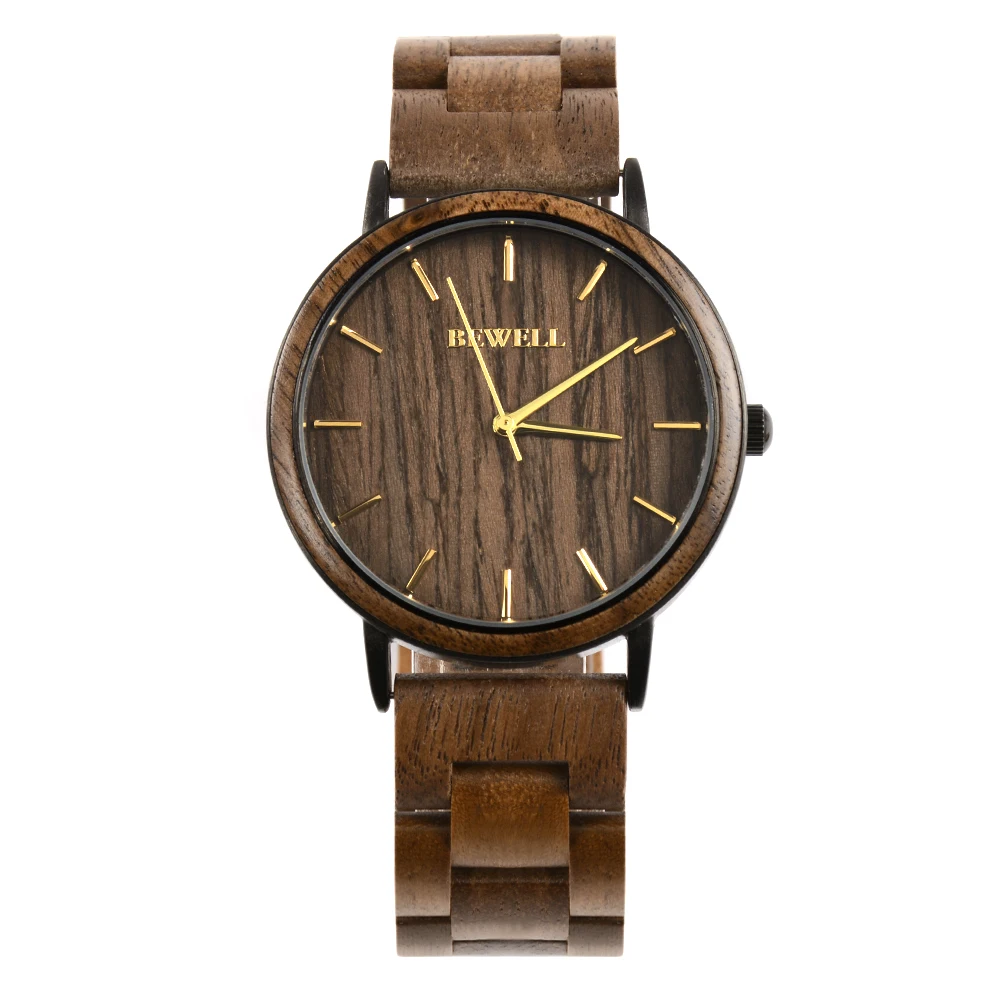 

Men’s Wooden Stainless Steel Wristwatch Quartz Casual Business Multifunctional Handmade Waterproof Watch