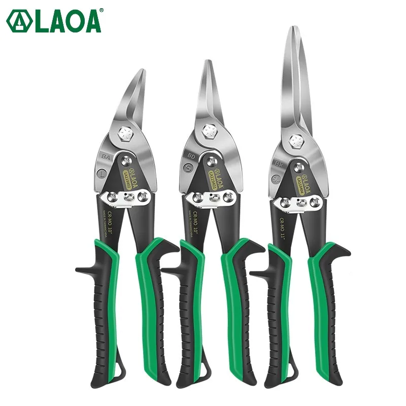 LAOA Sheet Metal Snip Aviation Scissors Tin Iron plate Cut Shear Household Tool Industrial Multifunctional Straight Bent Shears