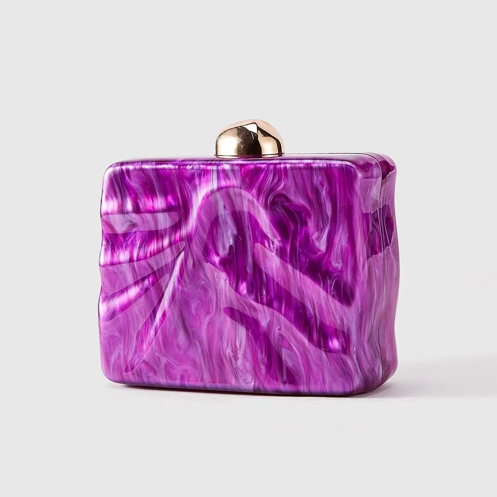 Women's New Pressure-Packed Acrylic Dinner Bag Single Shoulder Oblique Span Wedding Banquet Clutch Bag Chain Bag