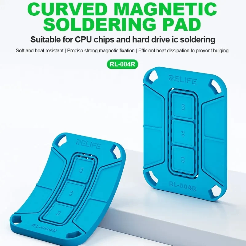 RELIFE RL-004R Silicone Pad Universal Magnetic Insulation Stencil Base Tin Planting Platform for CPU IC Chip Soldering BGA