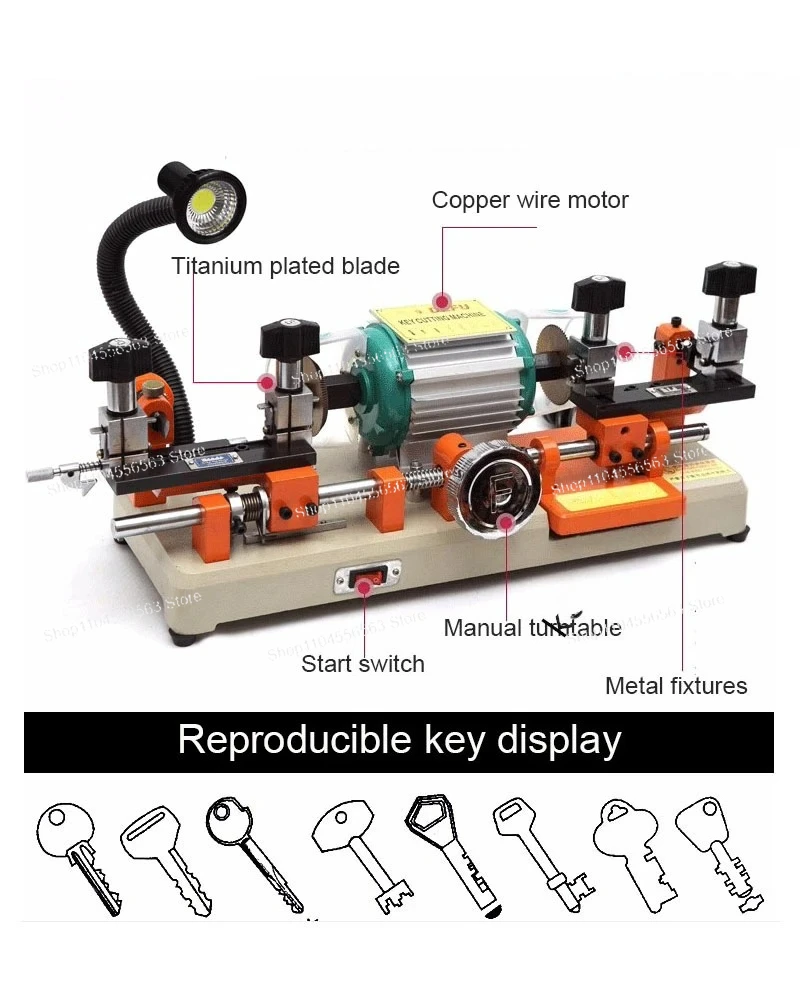 Horizontal Key Cutting Machine 238BS, Dual Head Alloy Duplicator for Locksmiths