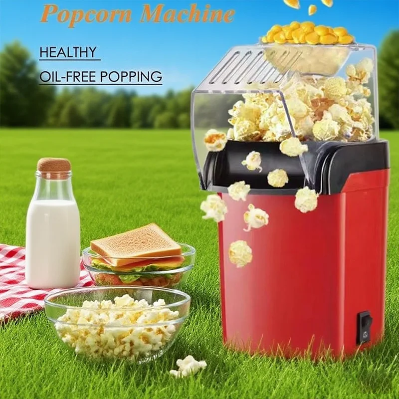 2025 Máquina de palomitas de maíz eléctrica premium Mini popper de maíz de aire caliente con calentamiento rápido, diseño elegante para bocadillos rápidos en casa