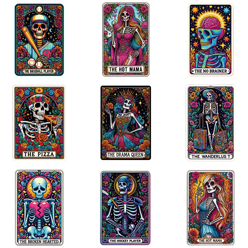 

Skeleton Tarot Card Iron On Transfers For Clothing Tshirt Jacket Heat Transfer Patches Thermal Heat Stickers