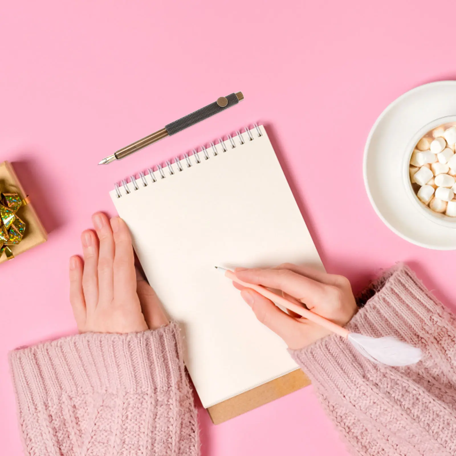 

Винтажная перьевая ручка, портативный мини-инструмент для письма, гладкий тонкий наконечник для офиса, школы, подписи, каллиграфии, канцелярские принадлежности, ручки