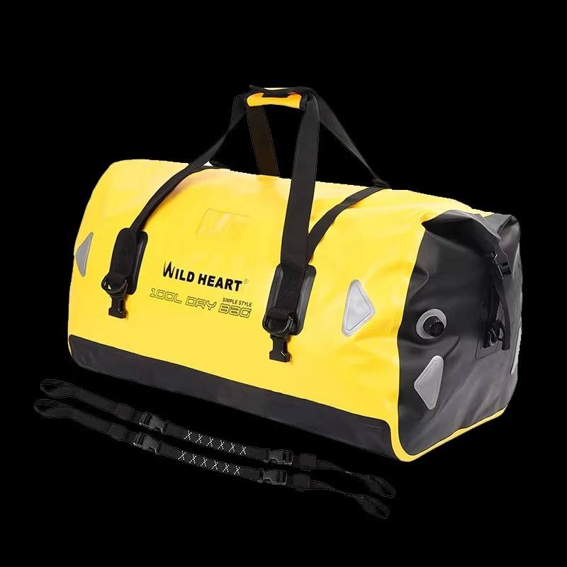 AliExpress WILD HEART Motorcycle Saddle Bag 40L/66L/100L PVC500D Double-bottom Waterproof Motor Tail Seat Storage Backpack Luggage Seat Bag
