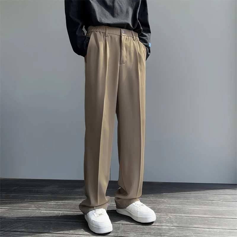 Men's Fashion Pants Casual Straight Leg Loose Fit Trousers Outdoor Men Casual Wide Leg Pants Loose Straight Trousers  A41