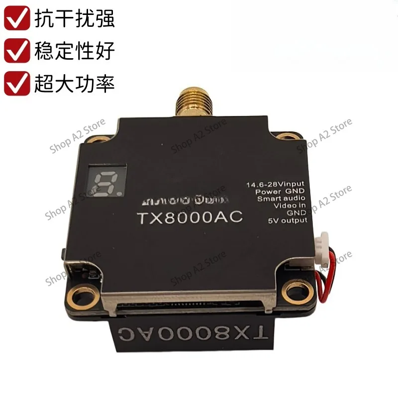 5.8G drone image transmission TX8000AC 8W high power VTX transmitter signal stability