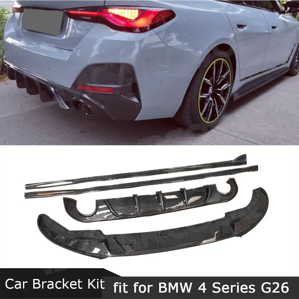 

JMCARCOOL комплекты кузова из настоящего углеродного волокна для BMW 4 серии G26 425i M Sport 2020+, передняя губа, боковые юбки, задний диффузор, губа