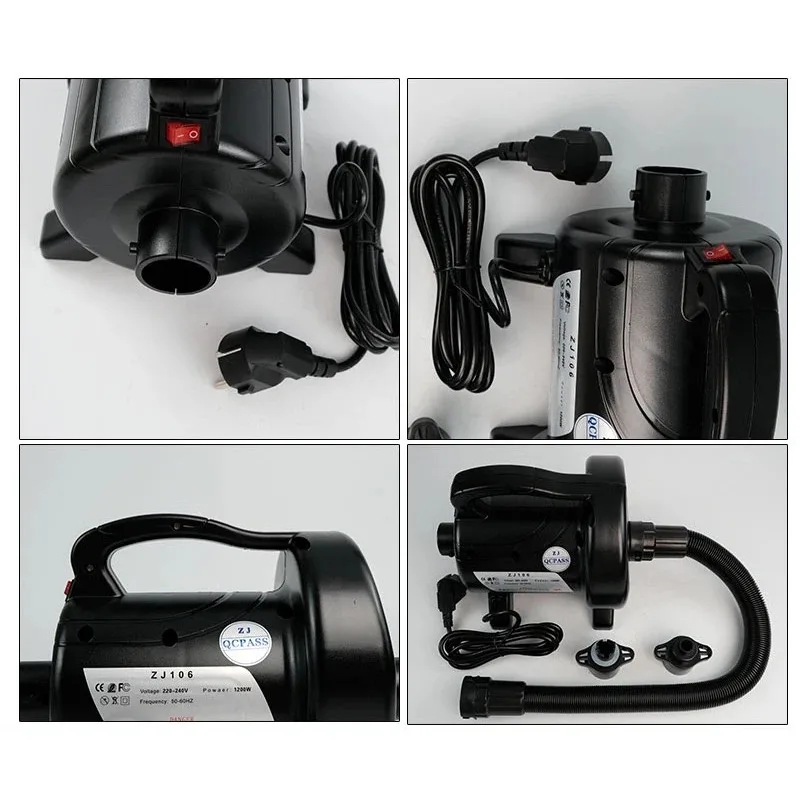 1200W 220V Marine High Pressure Electric Air Pump For Inflatable Boat Inflatable Tent Fast Inflator Equipment
