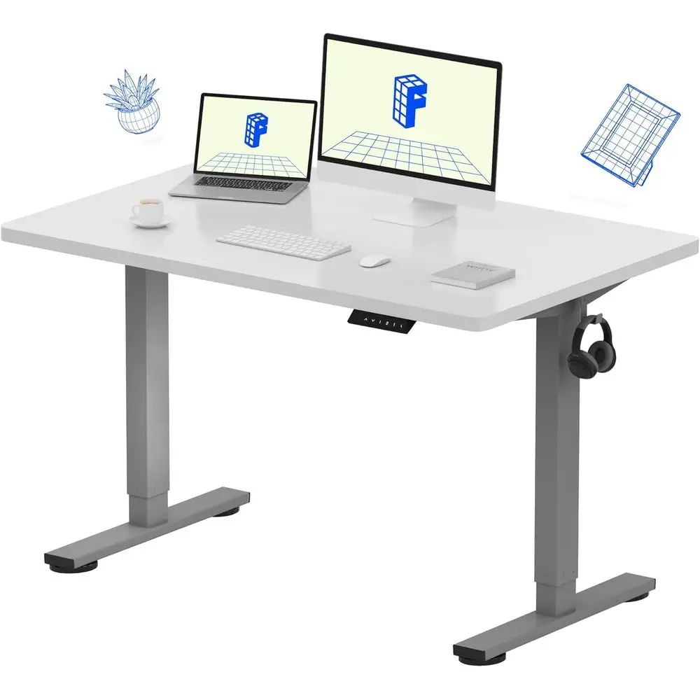 

Electric Adjustable Standing Desk, 4 Memory Presets, 176 lbs Capacity, Quiet & Stable, Suitable for Home or Office, Dual Monitor