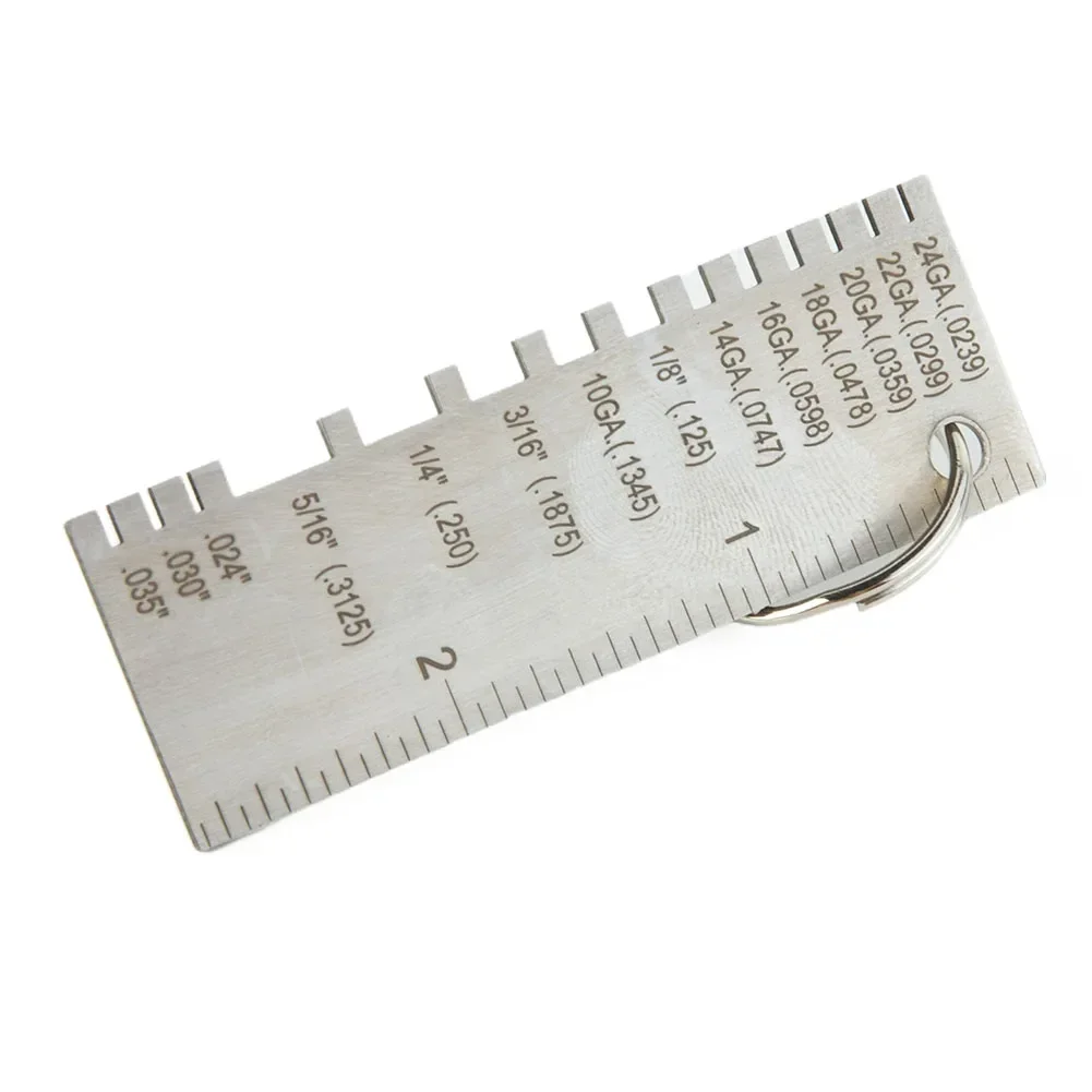 

Проволока из нержавеющей стали, металлическая пластина, толщиномер, сварочный калибр, измерительная линейка, незаменимый инструмент для сварщиков и плотников