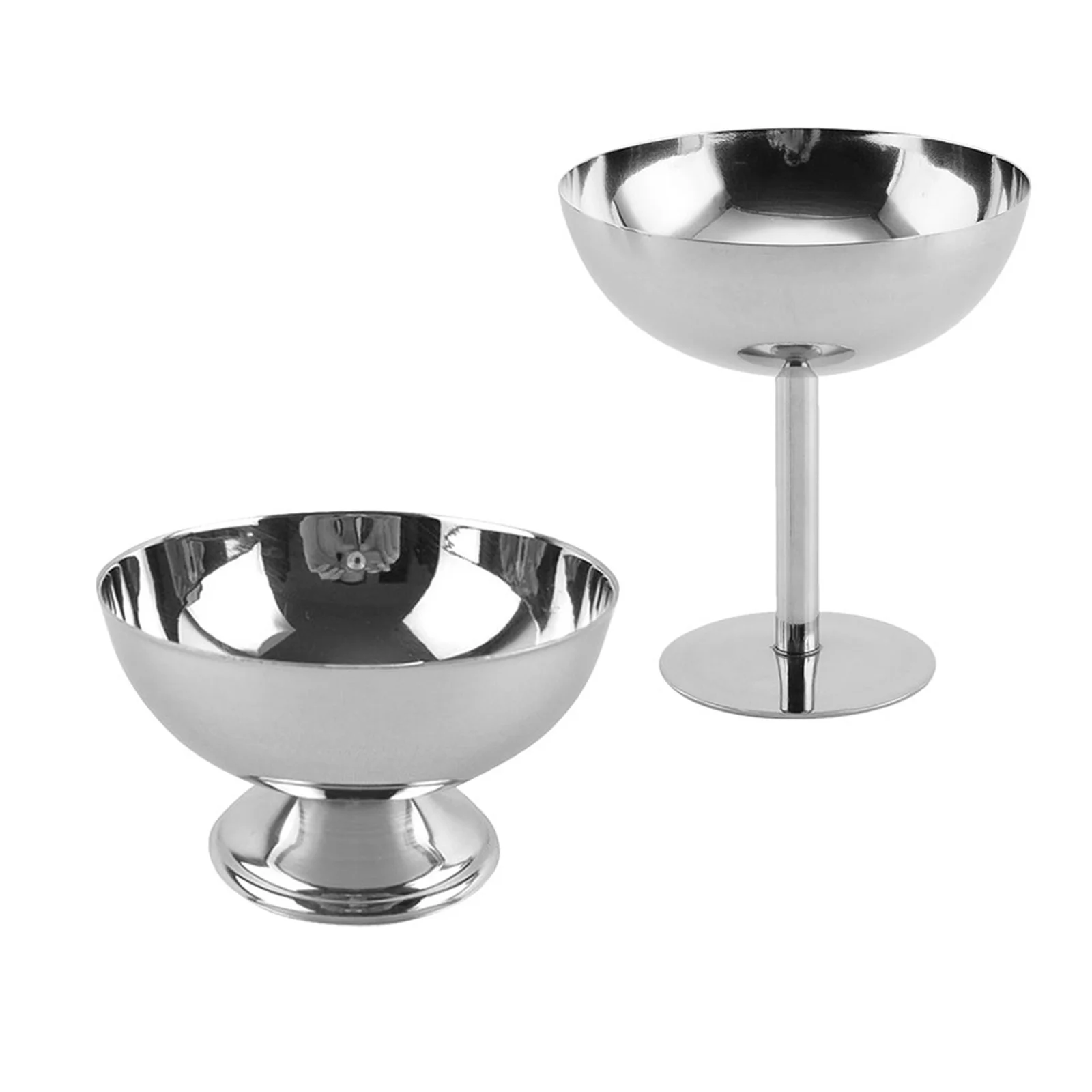 

2Pcs Stainless Steel Dessert Cups Metal Ice Cream Bowls Party Cocktail Serving Bowls Smooth Surface Easy Clean