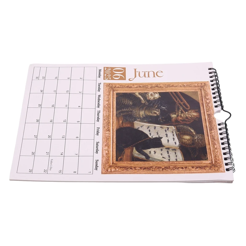 تقويم جدران قطط من القرون الوسطى ، قطط غريبة ، هدايا السنة الجديدة ، ديكور المنزل ،