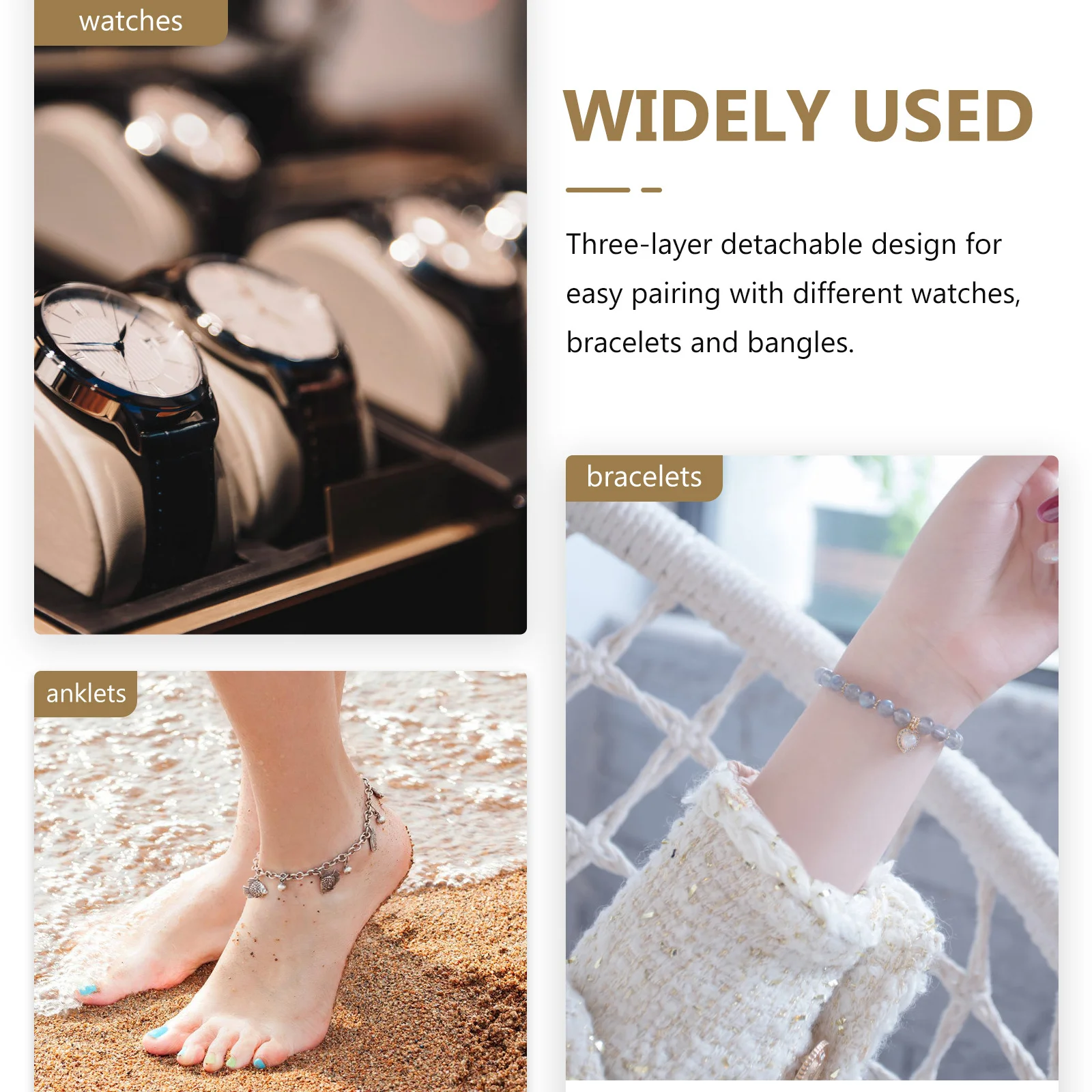 

3 Layer Bracelet Organizer Jewelry Display Stand Watch Display Holder Bangle Rack Desktop Jewelry Storage Bangle Rack