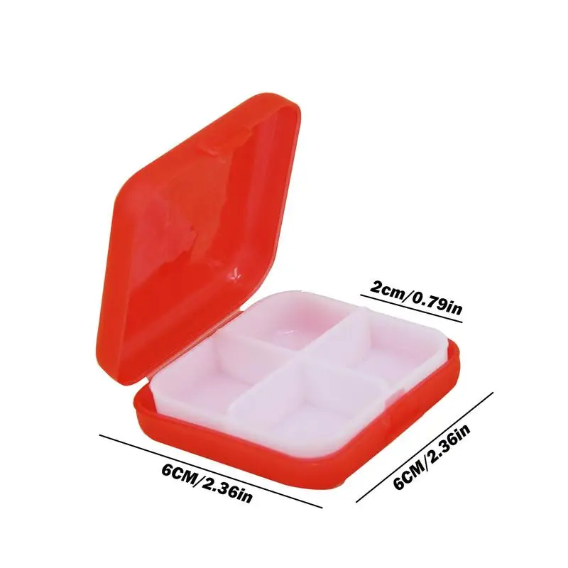 Mini portapillole Organizzatore quotidiano per pillole Scatola portaoggetti per medicinali Scatola portapillole portatile con chiusura a scatto Segmentato trasparente