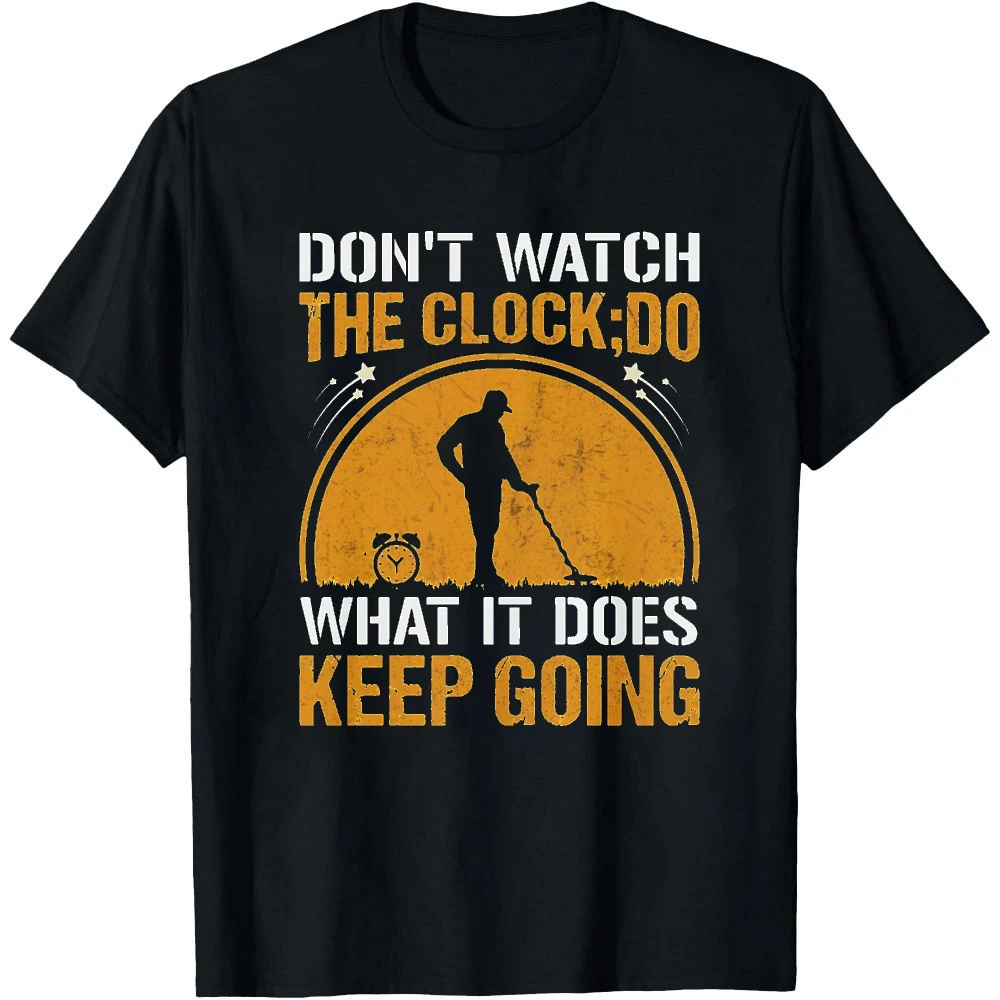 DON'T WATCH THE CLOCK; DO WHAT IT DOES KEEP GOING T Shirt Men's Black Motivational Graphic Tee Short Sleeve Workout Gym Tops