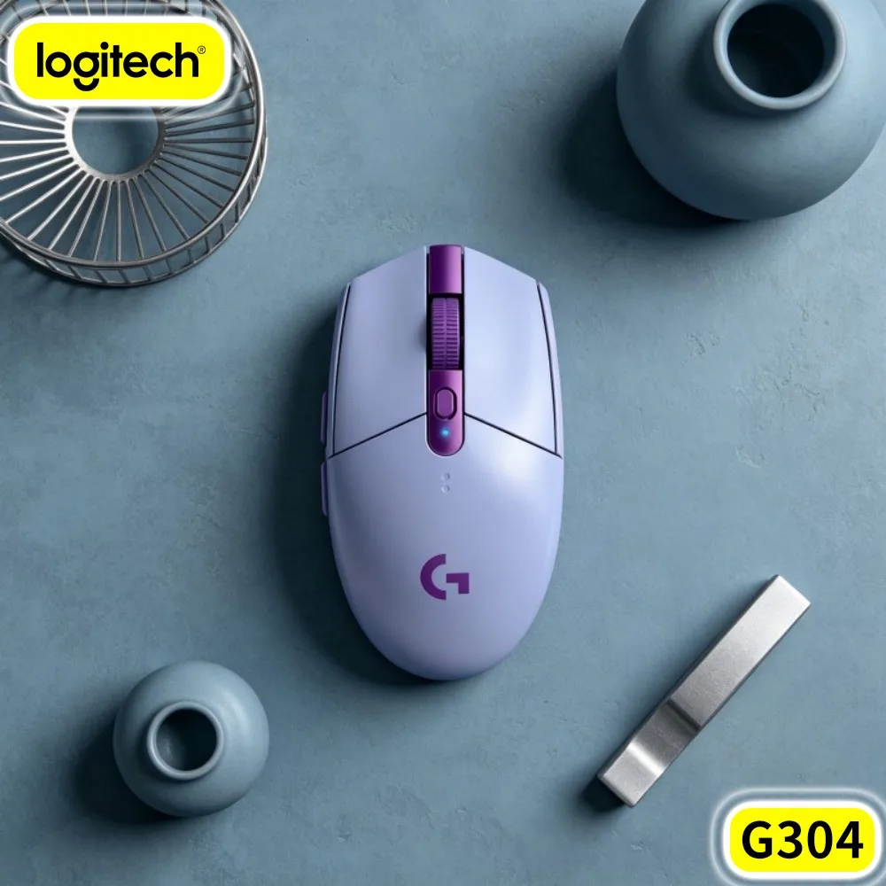 Logitech G304 LIGHTSPEED Wireless Gaming Mouse Integrated Dongle Compartment Sweat‑Resistant Surface For Business Travel Work