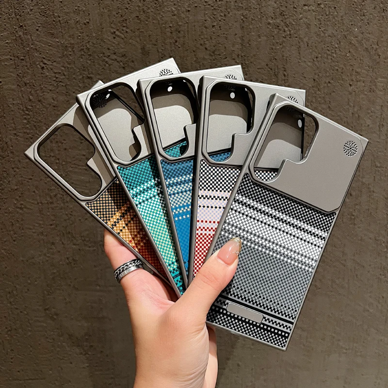 Nowe etui na telefon bez obramowania z tkanej tkaniny, pasujące do Samsunga S25 S23 S22 S24 Ultra S24 S25P FE, magnetyczne etui ochronne kompatybilne z Magsafe.