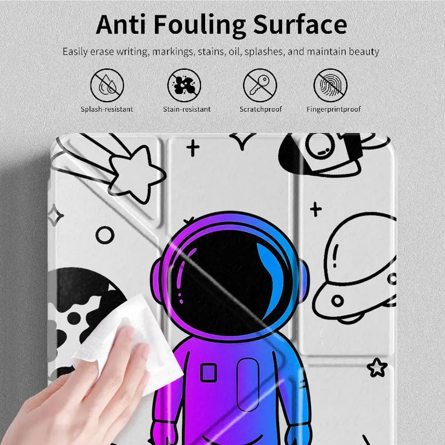 Purple Blue Astronaut Design With Pen Slot Cover Tablet Case For Samsung Galaxy Tab A9 Plus A8 S9 Plus S7 FE S8 S10 Lite A11