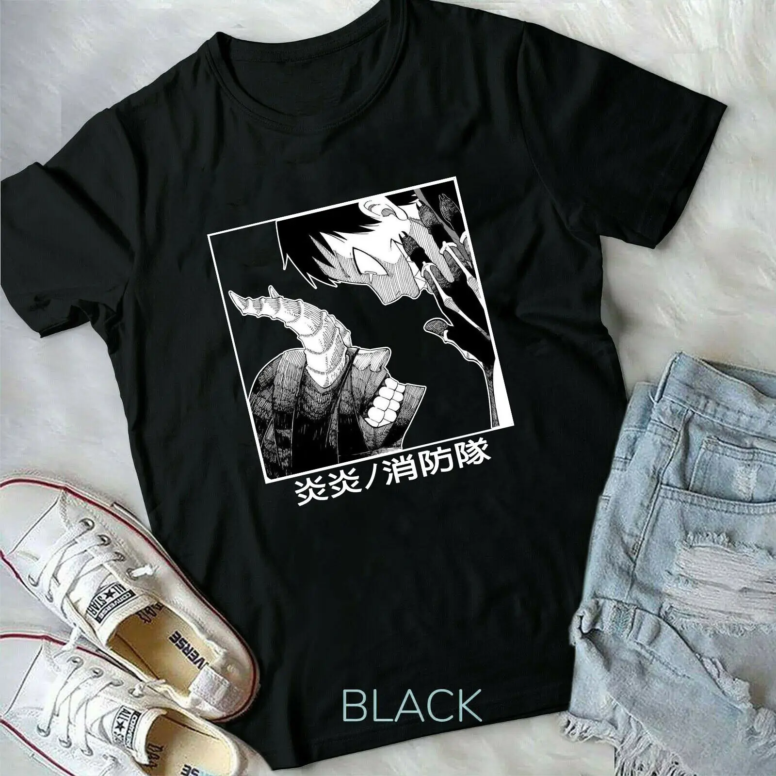 Fire Force T-shrit, Shinra, Akitaru Obi,Iris,Tamaki, манга, японский, унисекс
