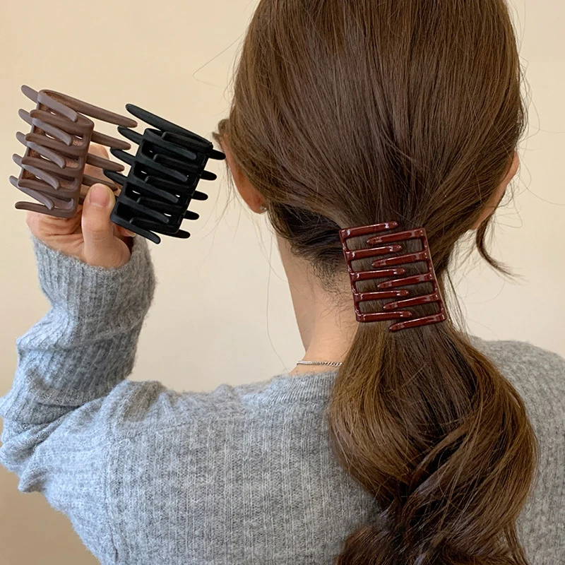 Peine para el cabello con pinza para el cabello de doble cara para mujer, peine antideslizante con dientes esmerilados, horquilla de cola de caballo negra, accesorio para el cabello