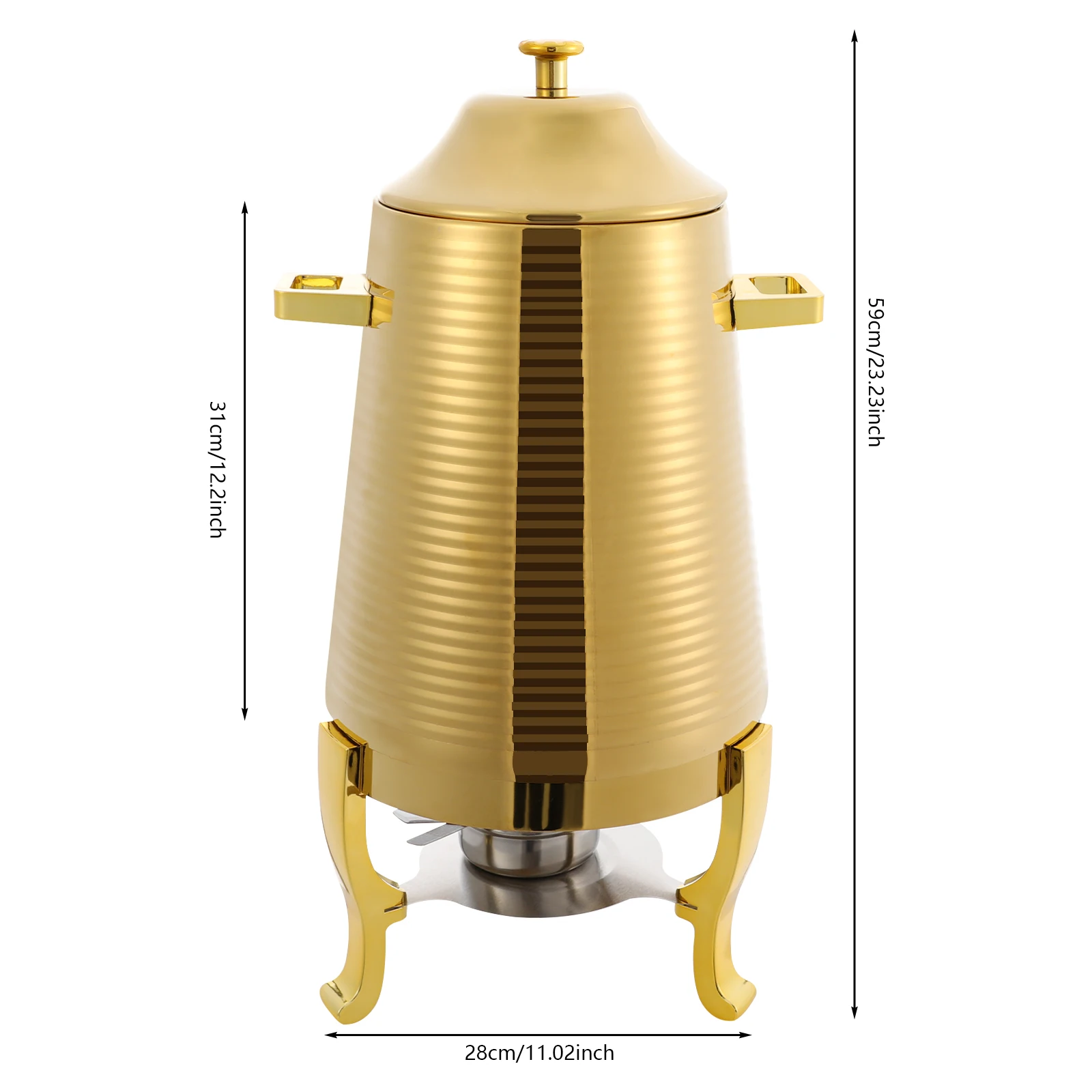 

Gold 11.02*23.23in 13L Stainless Steel Beverage Dispenser, Hot Drink Dispenser with Stand, Hot Beverage Dispenser for Hotels