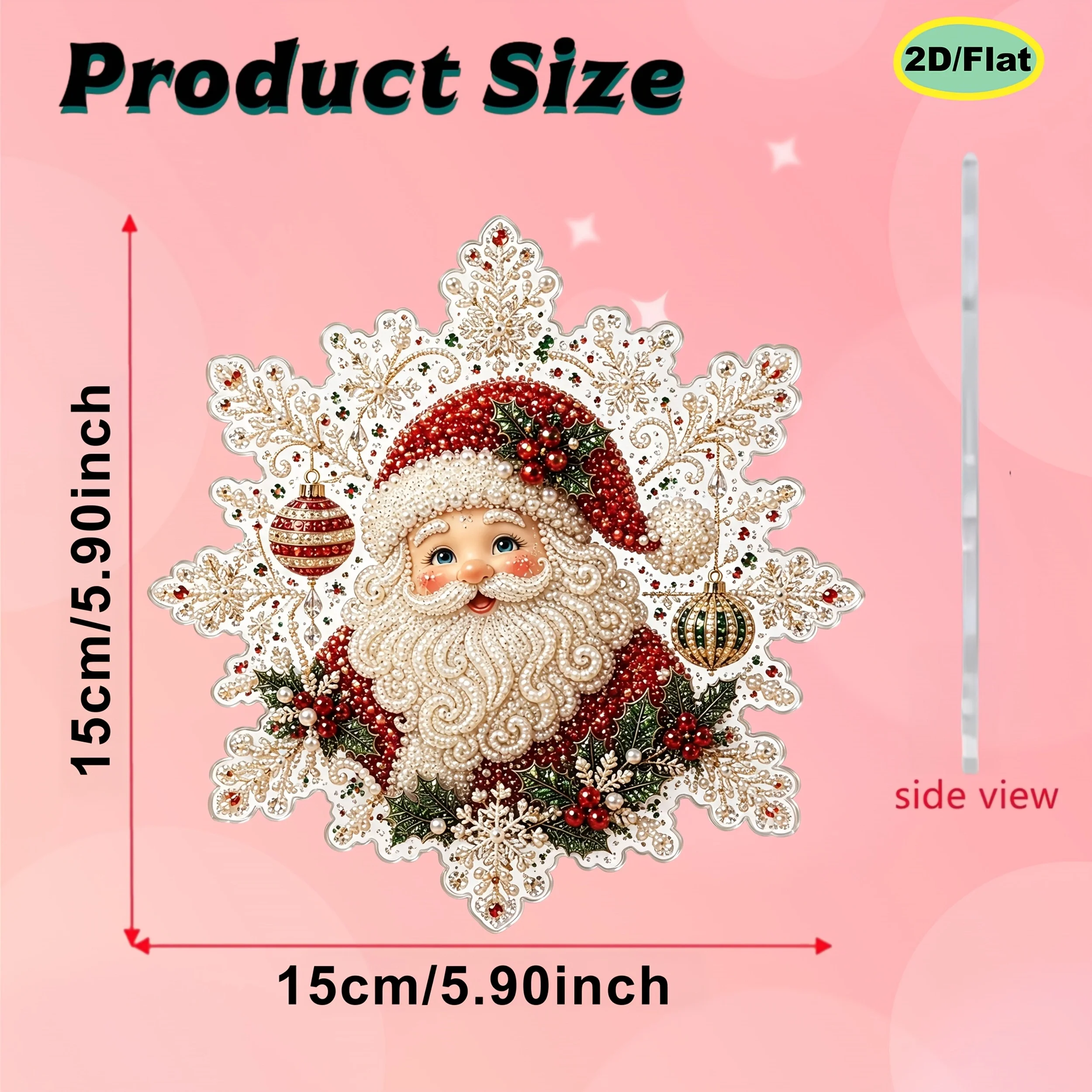 Perlen- und Diamant-Malerei DIY-Set, Weihnachtsanhänger Handarbeits-Set, kann als Heimdekoration verwendet werden, Feiertagszubehör – Detail 9
