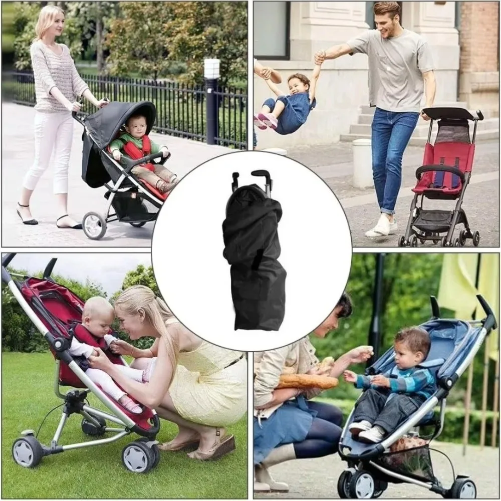 Universal Dustproof Baby Stroller Storage Bag Versatile Travel Gate Check Bag Black Carts Accessories For Airplane Transport