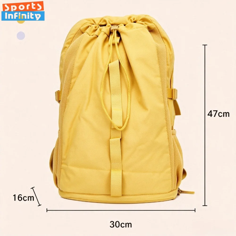 Outdoor Training Fitness Sports Storage Bag Solid Drawstring Backpack Unisex Portable Pack for Hiking Basketball Football Ski
