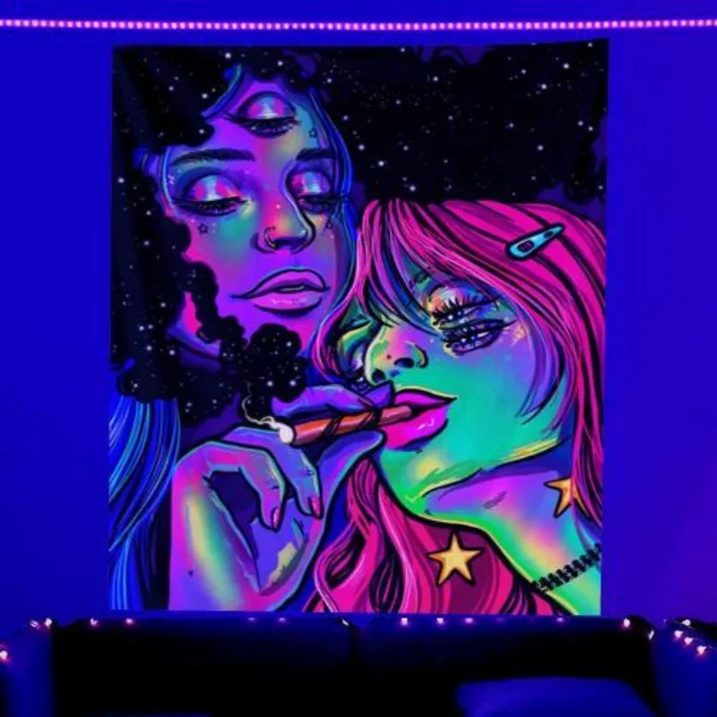 VIKAMA Starry Spirit Böhmischer Wandteppich, Meditation, Gaming-Raum, Gaming-Raum, Schlafzimmer, Wohnzimmer, mehrere Szenen, Wandbehang