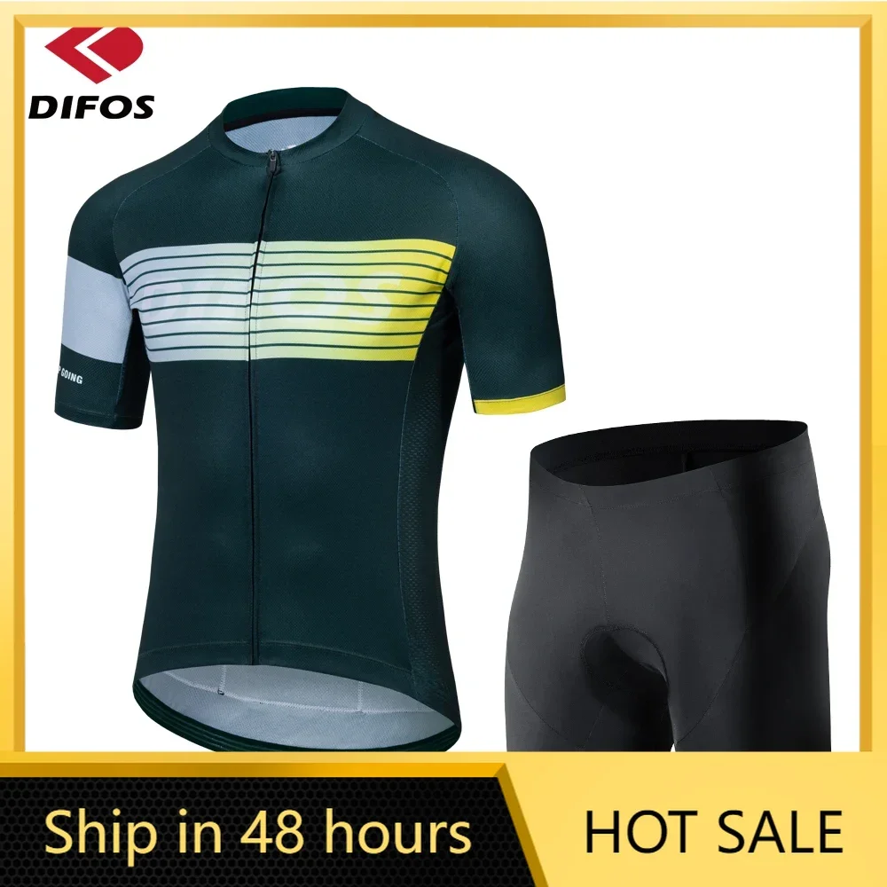 

DIFOS-Short Sleeve Cycling Sets for Men, Anti-UV, MTB Bicycle Clothing, Breathable, Outdoor Sports, Riding Bike Suits, Summer