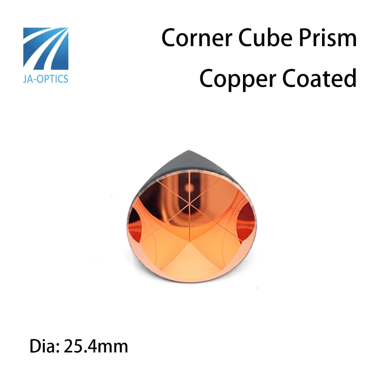 JA-OPTICS K9 Optical Glass Trihedral Retroreflector Diameter 25.4mm/1 Inch Copper Coated Corner Cube Prism