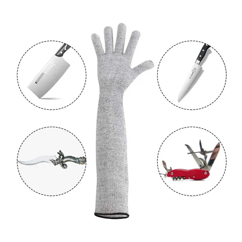 1/2PCS Level 5 HPPE Safety Sleeves Anti Cut Arm Puncture Gloves Cutting Resistant Bracers Protector Household Breathable Gloves