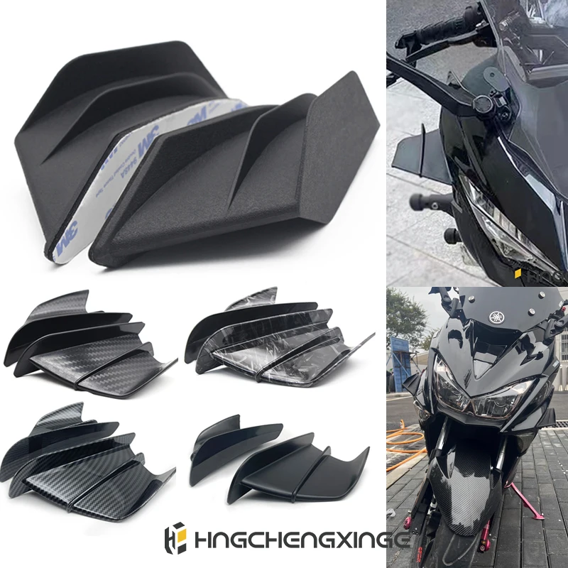 2X Universal Motorcycle Winglet Aerodynamic Spoiler Wing with Adhesive For Yamaha Suzuki Kawasaki Motorcycle Decoration Sticker