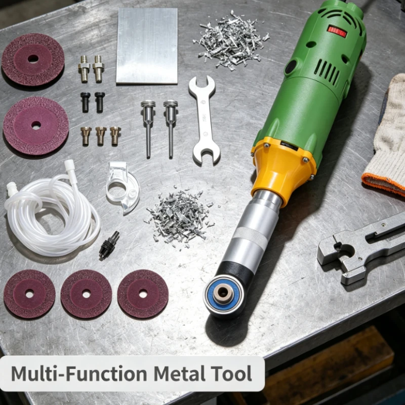 90 Degree Angle Grinder With Adjustable Speed And Polishing Discs For Tile Grout Cleaning And Surface Finishing