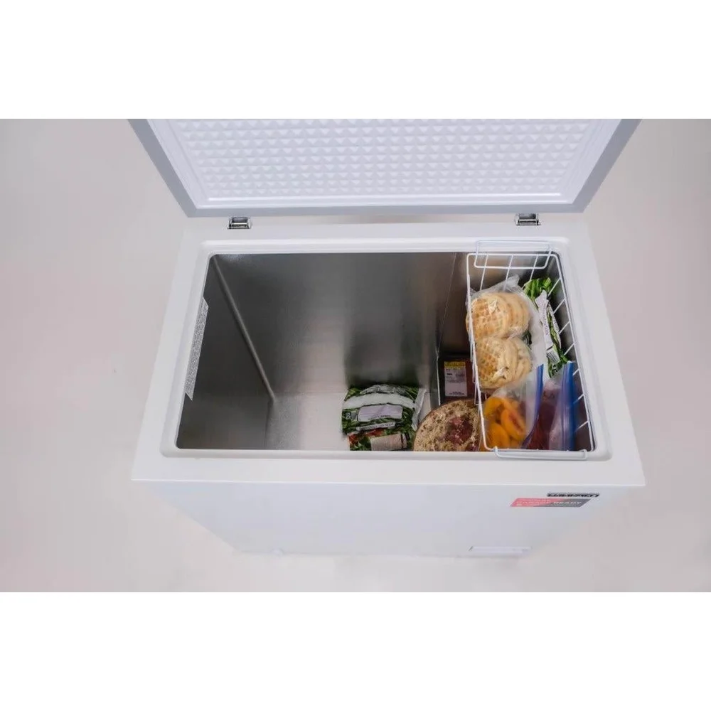 7.0 Cu Ft Chest Freezer 수동 제상 외부 온도 제어 전원 표시 등 상단 개방형 보관 솔루션
