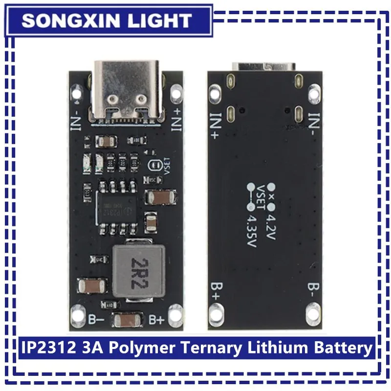 SX IP2312 CC/CV Mode Type-C USB Input High Current 3A Polymer Ternary Lithium Battery Quick Fast Charging Board 5V To 4.2V