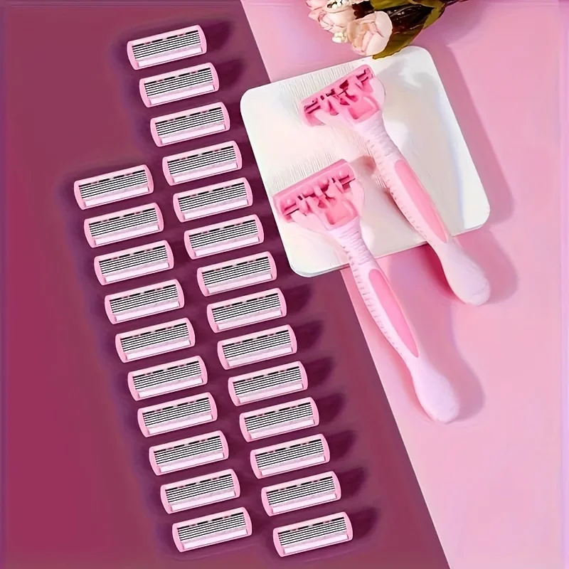 Razor for Women 6-Layer Blade Leg Hair Underarm Shaving Knife 6-Layer Blades Razor Cross-Border Spot Manual Razor Leg Shaver