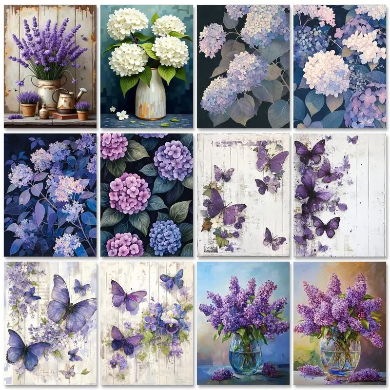 

GATYZTORY Painting By Numbers Kits Flowers Picture With Numbers For Adults Beginner Modern Wall Art Home Decors 60x75cm