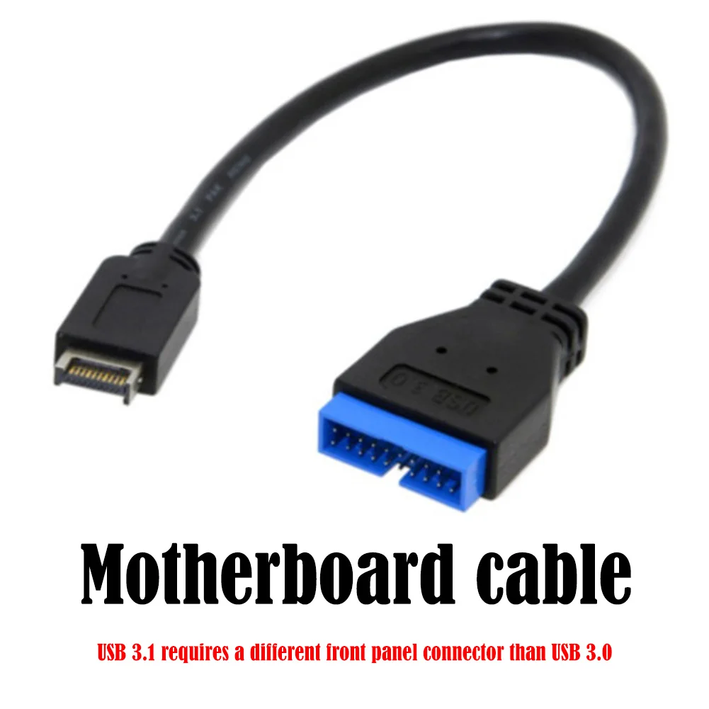 Cabezal de Panel frontal USB 3,1, Conector de placa base de ordenador, línea de cable, 20cm