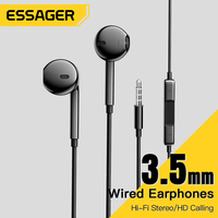 Essager 3.5mm Wired Headphones In Ear Headset Wired Earphones with Microphone Stereo Earbuds Sports In-line Control for Phones