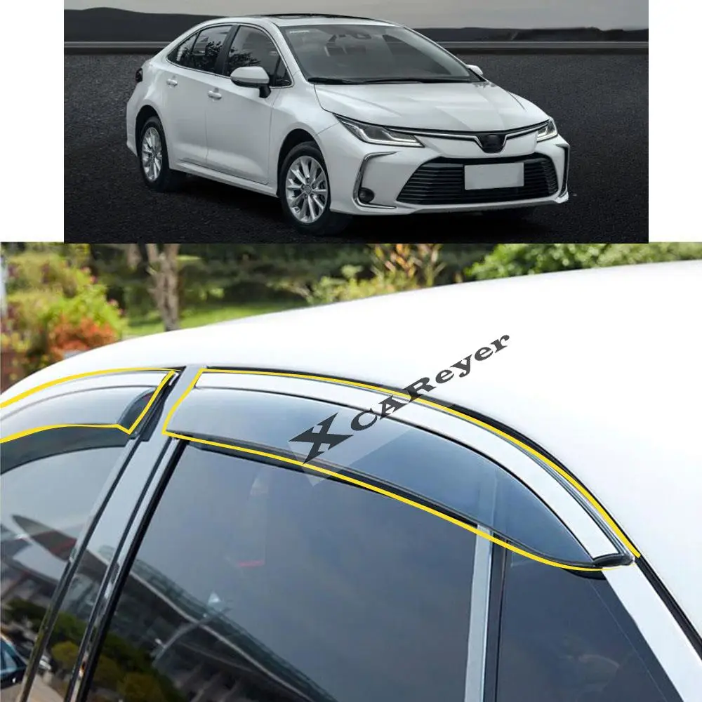 For TOYOTA COROLLA Altis 12th 2019 2020 2021 2022 Car Body Styling Sticker Plastic Window Glass Wind Visor Rain/Sun Guard Vent