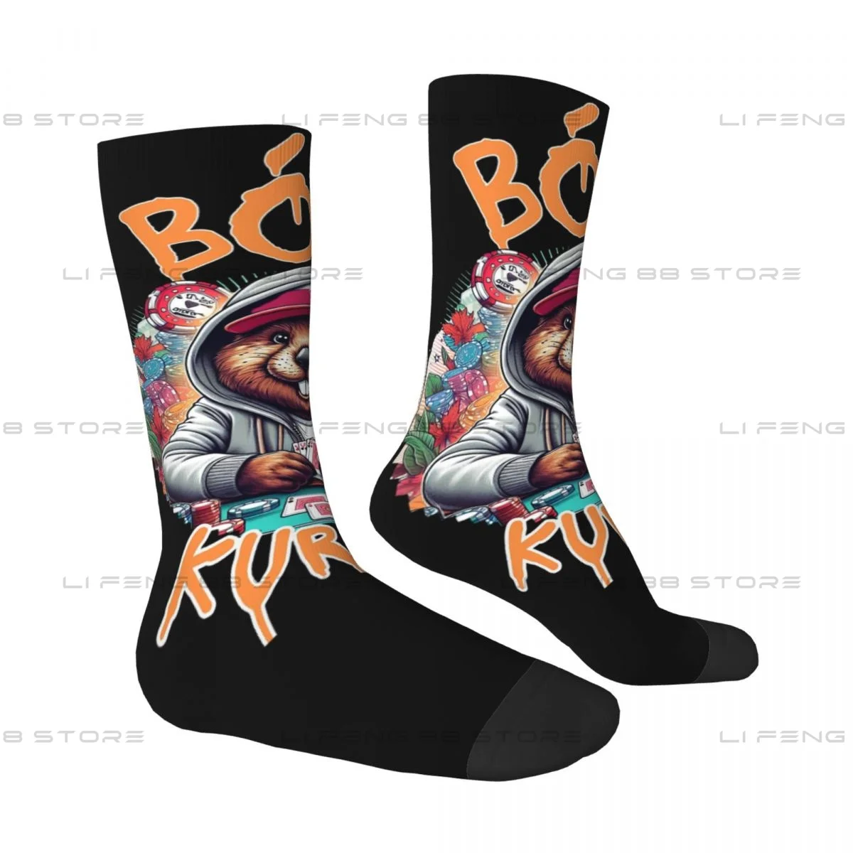 Kurwa Bobr Bober Bbr Kurwa Playing Poker Men Women Socks Windproof Novelty Spring Summer Autumn Winter Stockings Gift