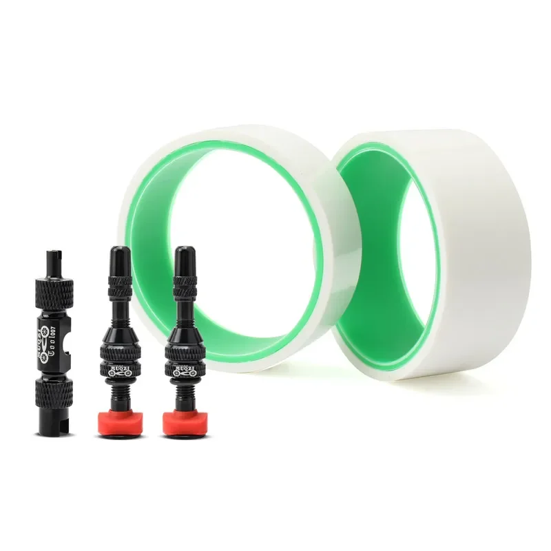 MUQZI Bike Tubeless Rim Kit 40mm 60mm Presta Valve Tubeless Bike Wheel Rim Sealing Tape 16/18/21/23/25/27/29/31/33/35mm