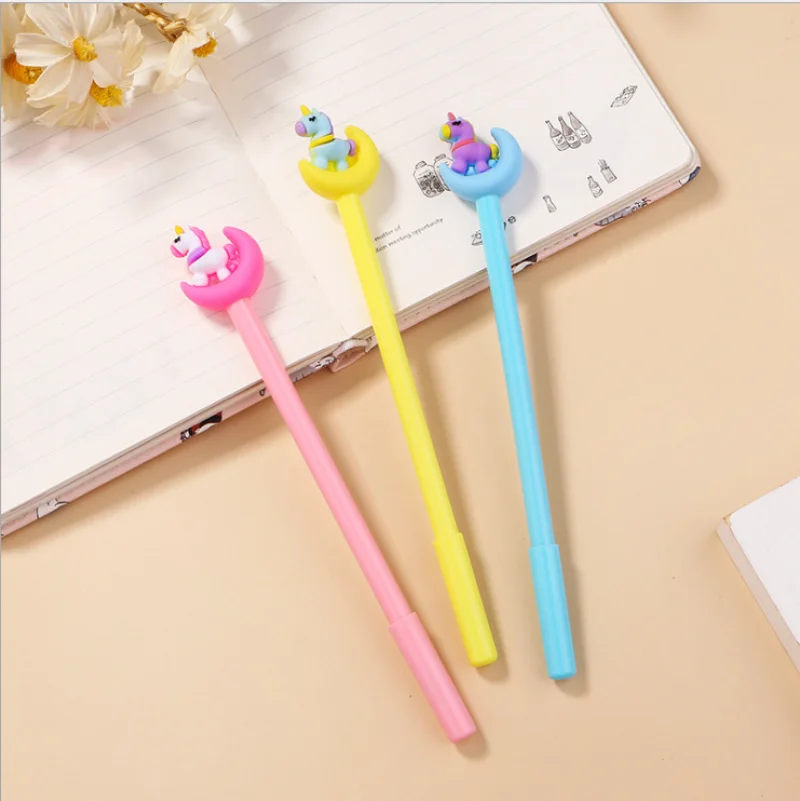 36 Pcs Wholesale Manufacturer Sells Cartoon Moon Unicorn Neutral Pen Creative Stationery Cute Moon Pony Water Pen Signature