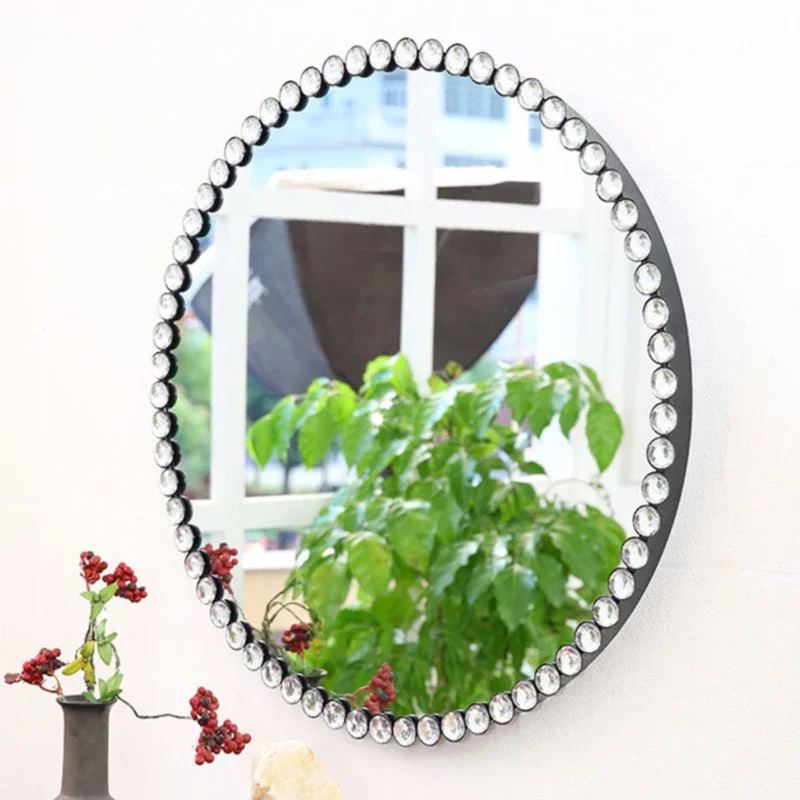 

Hanging Vintage Decorative Mirrors Round Bath Desktop Hairdressing Decorative Mirrors Nordic Toilet Miroir Mural Home Decoration